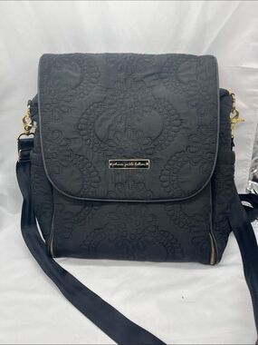 Petunia Pickle Bottom Black Quilted Boxy Backpack Diaper Bag